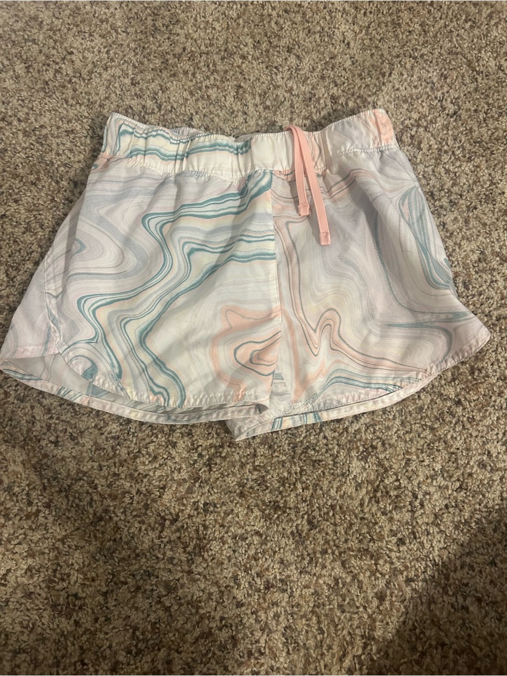 Girls old navy large 10/12 pink and green/blue type dyed athletic shorts likenew